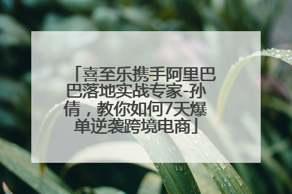 喜至乐携手阿里巴巴落地实战专家-孙倩，教你如何7天爆单逆袭跨境电商