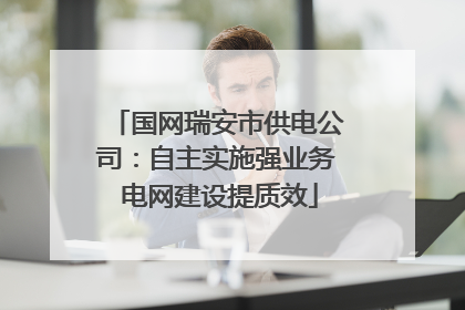 国网瑞安市供电公司：自主实施强业务 电网建设提质效
