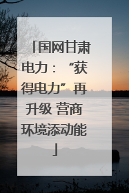 国网甘肃电力：“获得电力”再升级 营商环境添动能