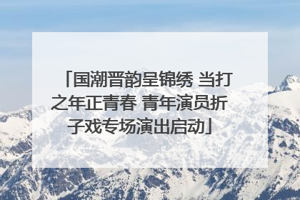 国潮晋韵呈锦绣 当打之年正青春 青年演员折子戏专场演出启动