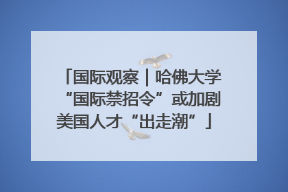 国际观察｜哈佛大学“国际禁招令”或加剧美国人才“出走潮”