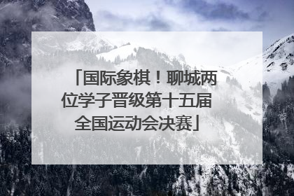 国际象棋！聊城两位学子晋级第十五届全国运动会决赛
