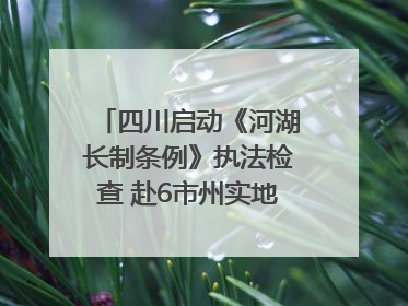 四川启动《河湖长制条例》执法检查 赴6市州实地暗访抽查｜四川人大之声