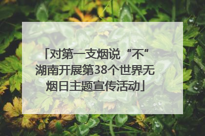 对第一支烟说“不” 湖南开展第38个世界无烟日主题宣传活动