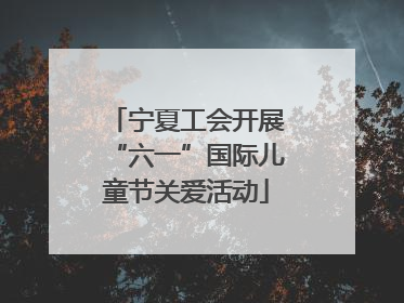 宁夏工会开展“六一”国际儿童节关爱活动