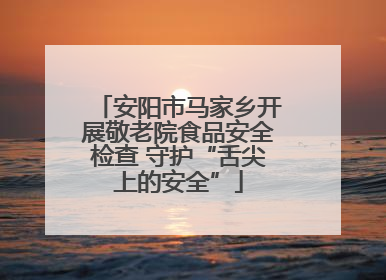 安阳市马家乡开展敬老院食品安全检查 守护“舌尖上的安全”