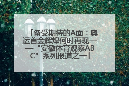 备受期待的A面：奥运首金辉煌何时再现——“安徽体育观察ABC”系列报道之一