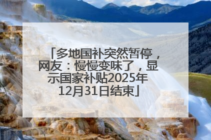 多地国补突然暂停，网友：慢慢变味了，显示国家补贴2025年12月31日结束