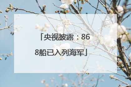 央视披露：868船已入列海军