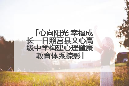 心向阳光 幸福成长—日照莒县文心高级中学构建心理健康教育体系掠影