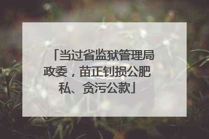 当过省监狱管理局政委，苗正钊损公肥私、贪污公款