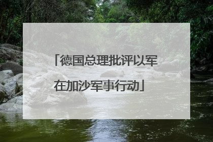 德国总理批评以军在加沙军事行动