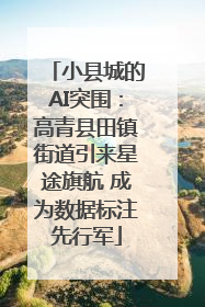 小县城的AI突围：高青县田镇街道引来星途旗航 成为数据标注先行军
