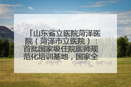 山东省立医院菏泽医院（菏泽市立医院）：首批国家级住院医师规范化培训基地，国家全科医生转岗培训基地