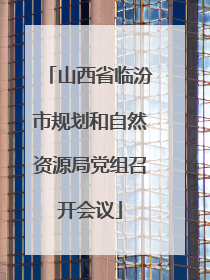山西省临汾市规划和自然资源局党组召开会议