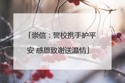 崇信：警校携手护平安 感恩致谢送温情
