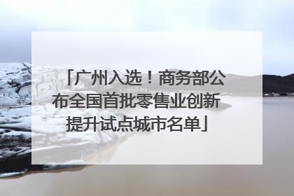 广州入选！商务部公布全国首批零售业创新提升试点城市名单
