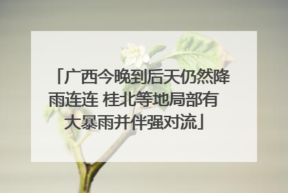 广西今晚到后天仍然降雨连连 桂北等地局部有大暴雨并伴强对流