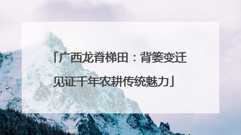 广西龙脊梯田：背篓变迁见证千年农耕传统魅力