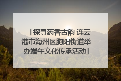 探寻药香古韵 连云港市海州区朐阳街道举办端午文化传承活动