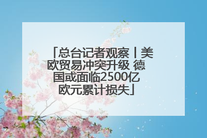 总台记者观察丨美欧贸易冲突升级 德国或面临2500亿欧元累计损失