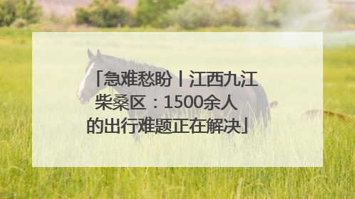 急难愁盼丨江西九江柴桑区：1500余人的出行难题正在解决