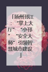 扬州邗江：“掌上大厅”“小邗”“安全大师”引领智慧城市建设