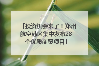 投资机会来了！郑州航空港区集中发布28个优质商贸项目