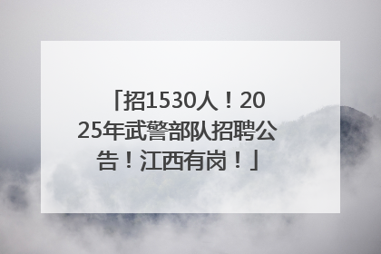 招1530人！2025年武警部队招聘公告！江西有岗！