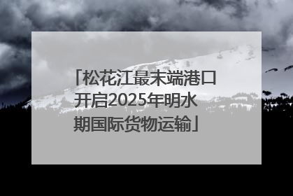 松花江最末端港口开启2025年明水期国际货物运输