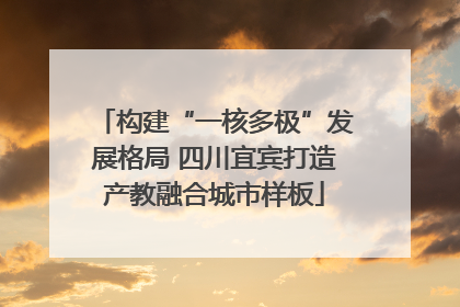 构建“一核多极”发展格局 四川宜宾打造产教融合城市样板