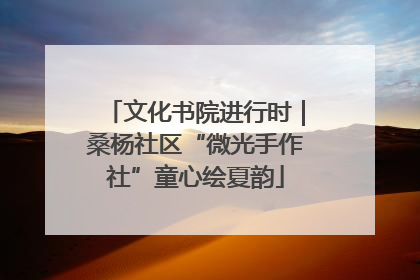 文化书院进行时｜桑杨社区“微光手作社”童心绘夏韵