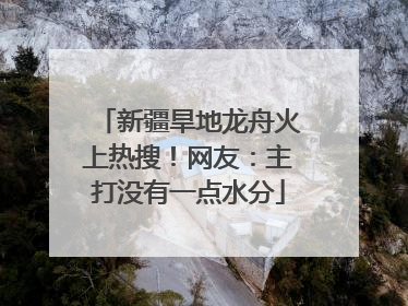 新疆旱地龙舟火上热搜！网友：主打没有一点水分