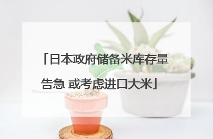 日本政府储备米库存量告急 或考虑进口大米