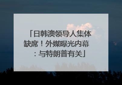 日韩澳领导人集体缺席！外媒曝光内幕：与特朗普有关
