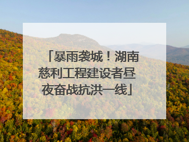 暴雨袭城！湖南慈利工程建设者昼夜奋战抗洪一线