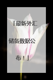 最新外汇储备数据公布！