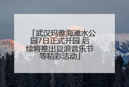 武汉玛雅海滩水公园7日正式开园 后续将推出夏浪音乐节等精彩活动