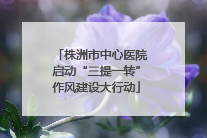 株洲市中心医院启动“三提一转”作风建设大行动