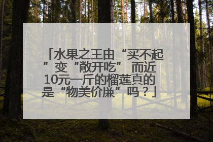 水果之王由“买不起”变“敞开吃” 而近10元一斤的榴莲真的是“物美价廉”吗？