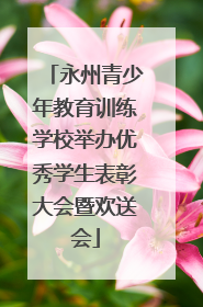 永州青少年教育训练学校举办优秀学生表彰大会暨欢送会