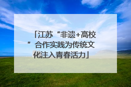 江苏“非遗+高校”合作实践为传统文化注入青春活力