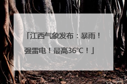 江西气象发布：暴雨！强雷电！最高36℃！