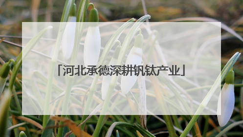 河北承德深耕钒钛产业