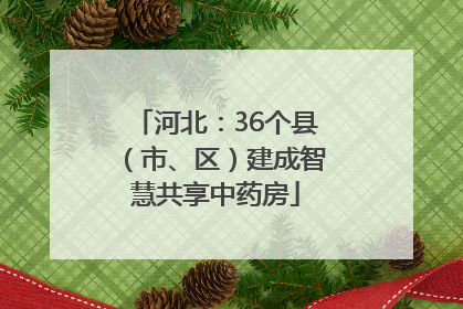 河北：36个县（市、区）建成智慧共享中药房