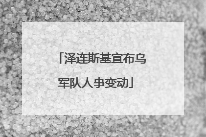 泽连斯基宣布乌军队人事变动