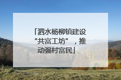泗水杨柳镇建设“共富工坊”，推动强村富民