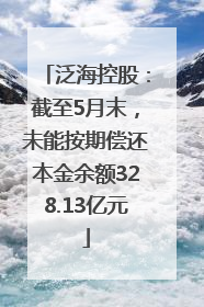 泛海控股：截至5月末，未能按期偿还本金余额328.13亿元