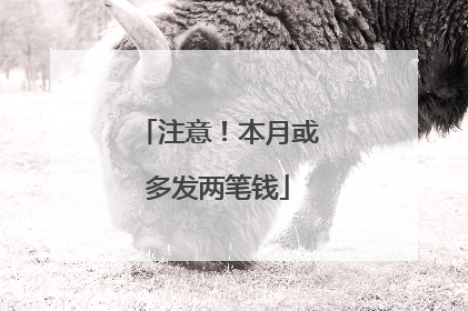 注意！本月或多发两笔钱