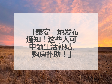 泰安一地发布通知！这些人可申领生活补贴、购房补助！